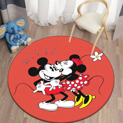 Minnie Mickey Mouse,beauty Cartoon HD Printed Round Carpet, Bedroom, Balcony