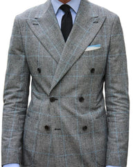 Tuxedo for Mens: Grey Plaid Suits Men‘’s Wedding Groom Tuxedo Business Blazer