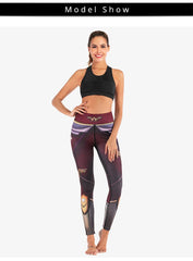 Women Sport Leggings 3D Print Elastic High Waist Yoga Pant Superhero Leggins Gym