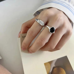 925 Sterling Silver Rings Party Jewelry Vintage Charm Double Layer