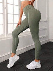Letter Honey Peach Hip Yoga Pants High Waist Lift Hip Tight Fitness Leggings