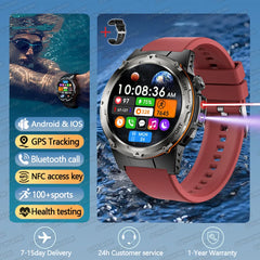 T-Rex 3 GPS Sports Waterproof Smart Watch Men 3ATM waterproof 500mAh Battery NFC Call 2026 New Military Smartwatch UV+Infrared