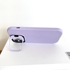 Kickstand Phone Case for iPhone 15 Pro Max 16 Pro Solid Color Matte TPU Funda Lens Protector Cover for iPhone 16 15 14 13 12 11