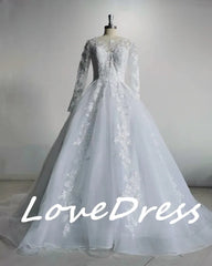 White Bridesmaid Dresses: Pink Long Sleeves Wedding Dress Ball Gown Lace Appliques