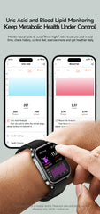 2025 Laser Treatment Three High SmartWatch 1.95" Sapphire Curved Screen ECG+PPG Blood fat Uric Acid Health Diagnosis Smartwatch