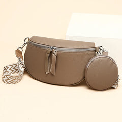 Soft Genuine Leather Fashion Saddle Bag Shoulder Crossbody Bag Luxury Women