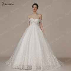 White Bridesmaid Dresses: Princess Vintage Ivory Wedding Dress For Women Strapless