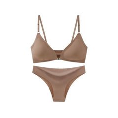 Ice Silk Seamless Bra and panty set, Beautiful Back Push-up Bra