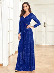 Homecoming Dresses: V-Neck Evening Dress Women Wedding Party Sequins