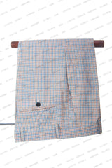 Prom Suits for Men: Men Linen Suits Formal Business Orange Blue Retro Classic Plaid