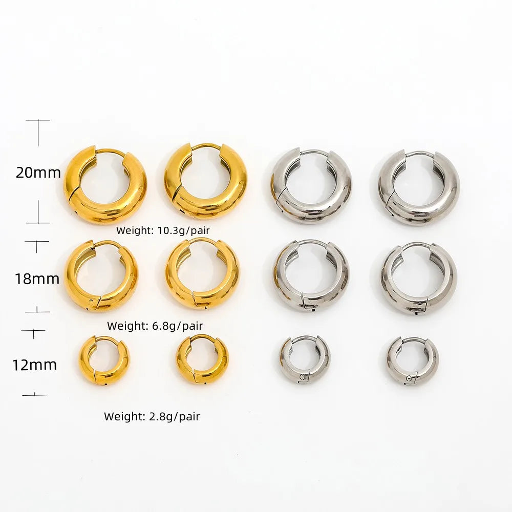 Joolim Jewelry Waterproof & Tarnish Free Minimalist PVD New Small Circle Huggie Stainless Steel Earring for Women