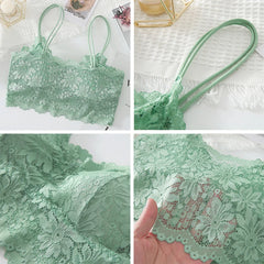 Women Lace Bras Top Comfortable Bralette Solid Color Underwear Vest