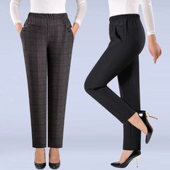 Plus size 8XL Autumn Women Trousers Oversize Elastic High Waist Loose Casual Pants