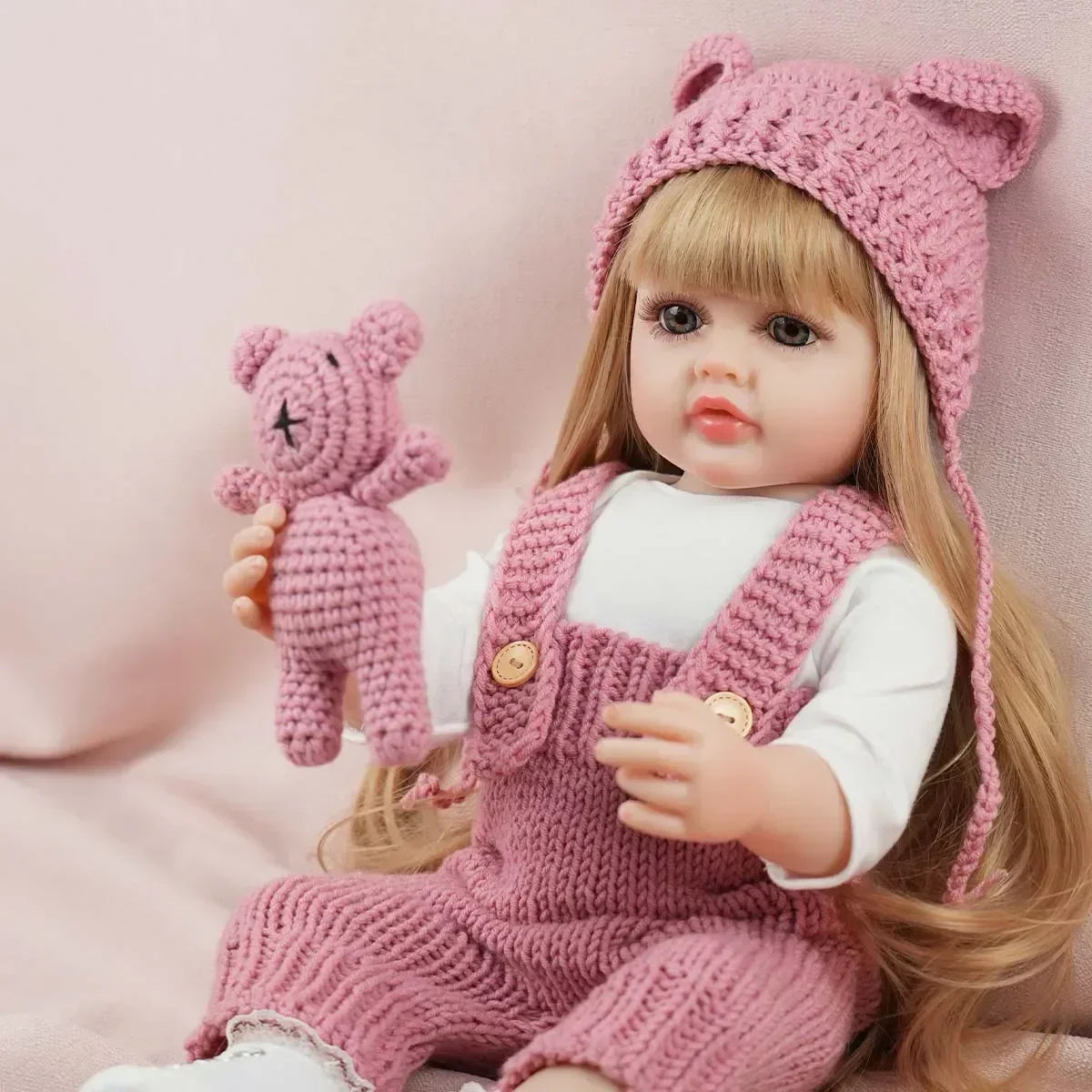JOYORA 22in 55cm Handmade High Quality Soft Vinyl Silicone Reborn Toddler Detailed Lifelike Hand-rooted hair Collectible