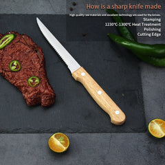 4/6/8pcs Kitchen Steak Knife Set Durable Stainless Steel 5 Inch Steak Knives Highly