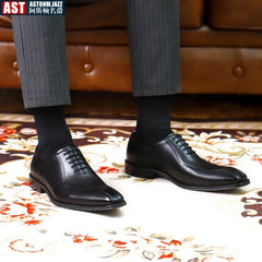 Italian Designer Mens Formal Shoes Genuine Leather Black Color Dress