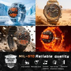 2025 T-REX3 1000mAh Large Battery Durable Adult Smart Watch GPS Strong Flashlight 10ATM Waterproof BT Call Sports Smartwatch Men