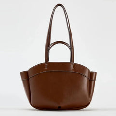 Tote Bag Underarm Pouch Fashion Pu Leather Shoulder Bag Retro Crossbody Bag