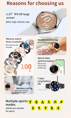 1.27inch AMOLED Women's Smart Watch Custom Watch Face Smartwatch Ladies Heart Rate Monitoring Bluetooth Call Waterproof Bracelet