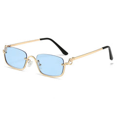 Women's Sunglasses Luxury Brand Metal Half Frame Sunglasses