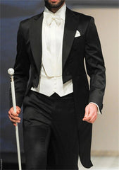 Prom Suits for Men: Italian Gentleman Style Wedding Man Long Tail Coat Groom Prom