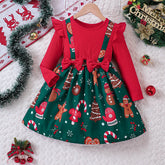 Kids Christmas Dress for Girls Clothes Autumn Winter Child Cute Cartoon