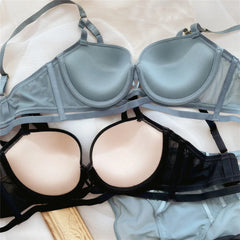 Women Lace Underwear Hollow Push Up Bra Set Classic Bandage Adjustable