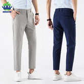 Summer Business Men's Suit Pants Thin Slim Fashion Casual Formal 9-Point