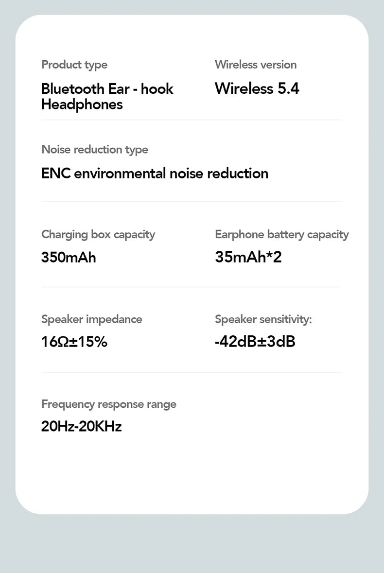 HTC NE27 Wireless Headphones Bluetooth 5.4 AI Translator Earbuds Glowing Earhook Upgraded LCD Touchscreen ENC Noise Reduction