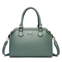 Multi-pocket Handbag Purses Genuine Cowhide Leather Shoulder Bag