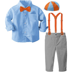 Toddler Boy Outfits Baby Halloween Birthday Suits Kids Clothes Suspender Dress Gentleman Photography Infant Party Gift Set