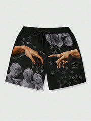 Men's Summer Shorts Loose Luxury Shorts 3D Printing Casual Sculpture Print