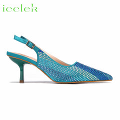 Matching Shoes and Bags: Teal Color Pointed Toe Ladies Shoes