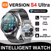 2025 New S4 Ultra Outdoor Sports Smart Watch Men AMOLED Screen NFC GPS Compass Heart rate Waterproof Bluetooth Call SmartWatch