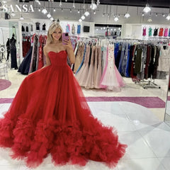 Homecoming Dresses: Princess Red Prom Dress Sweetheart Ball Gown