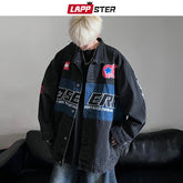 Vintage Y2k Streetwear Patchwork Denim Jacket 2023 Oversized Denim Jackets