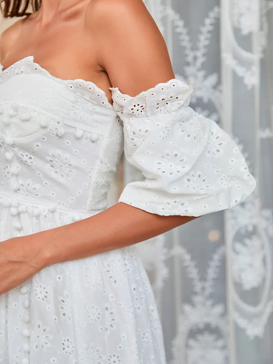 Evening Dresses Boat Neck A-LINE Ankle-Length Half Sleeve Chiffon