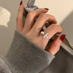 925 Sterling Silver Rings Party Jewelry Vintage Charm Double Layer