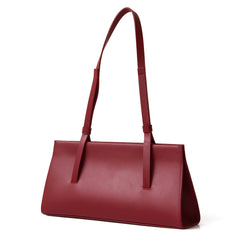 Women Shoulder Underarm Bag Split Leather Red Ladies Soft Handbag