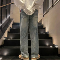 Vintage Streetwear Jeans Women Harajuku Star Aesthetic Wide Leg Denim Trousers