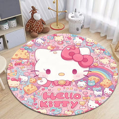 HD Printed Round Carpet for Living Room Bedroom Rugs Camping Picnic