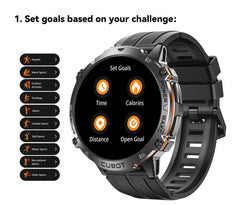 Cubot X3, Sport Waterproof Smartwatch, 1.73-inch AMOLED Display, Bluetooth Calls, 900mAh Battery, Blood Oxygen, Fitness Tracker