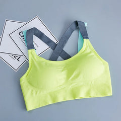 Yoga Sports Bra Full Cup quick dry Top Cross Back Push Up Workout Bra For women