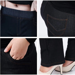 High Waisted Slim Fit Jeans Female Stretched Plus Size Trousers