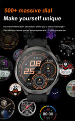 BOXUXING 1.85-inch Smart Watch Men Sport Waterproof Fitness Heart Rate Watches Compass GPS Track NFC Bluetooth Call Smartwatch