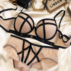 Classic Bandage Push Up Bra Set for Women Underwear Europe Lace