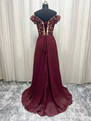 Homecoming Dresses: Plus Size Long Evening Party Gowns Chiffon Lace Prom Dress