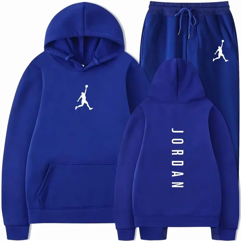 2026 Spring/Summer New Collection Outdoor Fitness Basketball Casual Sportswear Set, Stylish Men's Hooded Sweatshirt + Jogging Pa