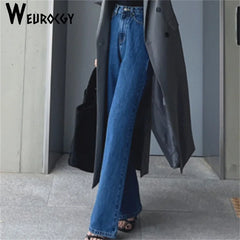 Women Jeans 2023 Autumn High Waist Soft Denim Lady Straight Pants Korean