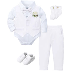 Baptism Outfit Boy Infant Baby Church Christening Suit Toddler White Blessing Set Newborn Easter Birthday Party Gift Clothes